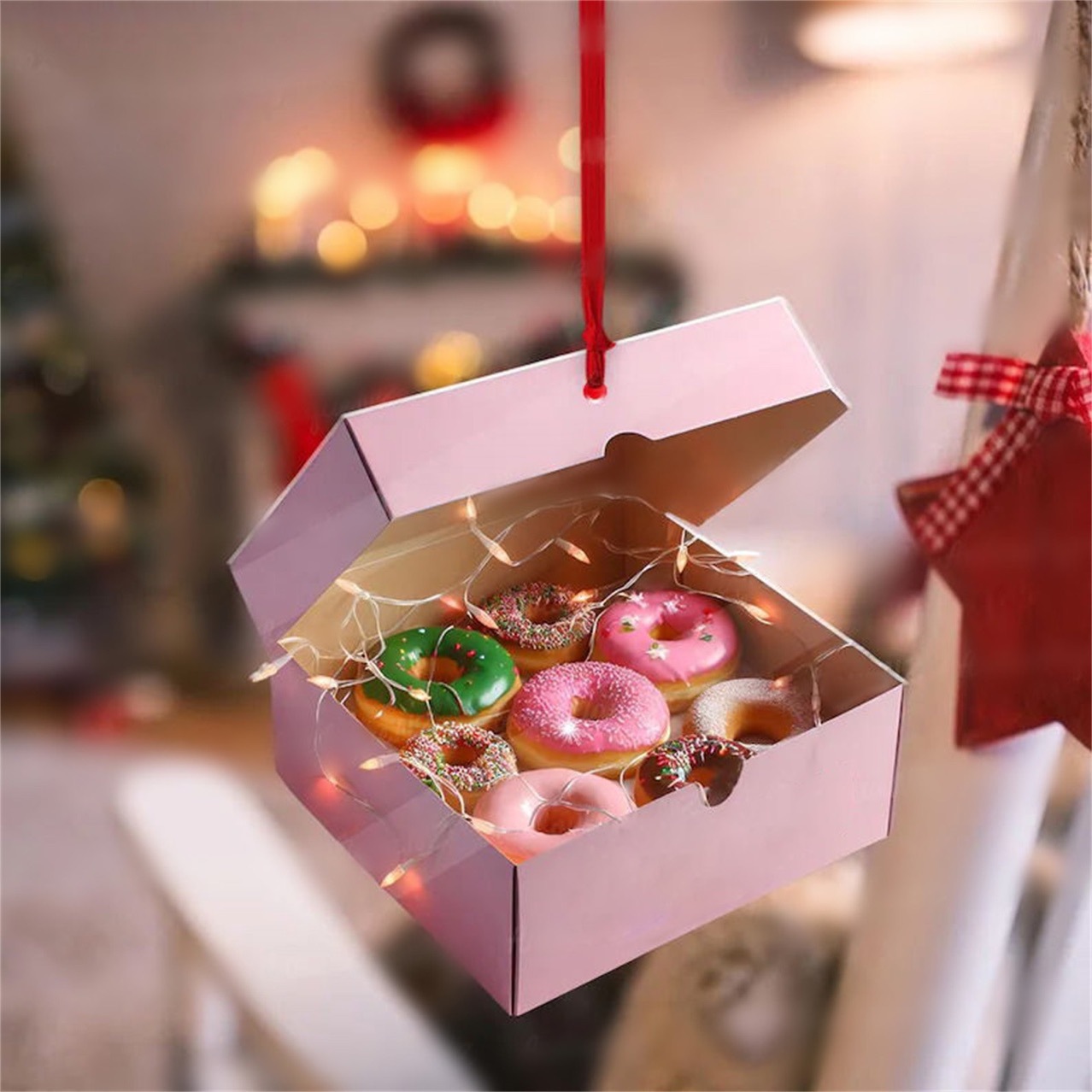 Nuevos alimentos transfronterizos donuts hamburguesas pan queso plano colgante acrílico decoración de automóviles colgantes image 2