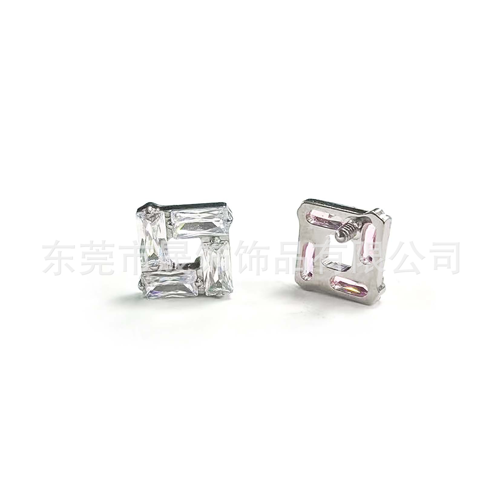 F136 Titanium Alloy 冰糖方 Zirconia Ear Stud 超闪方 Zirconia Helix Cartilage Stud G23 Titanium Labret Stud 人体 Piercing Ear 饰