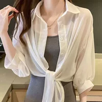 Шифоновое slip dress, тонкая накидка, рубашка, летний кардиган, защита от солнца