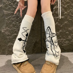 Y2K Leg Set Personality Meteor Subculture Stack Socks JK Small Leg Socks Punk Cross Arrow Wide Leg Hot Girl Socks Set
