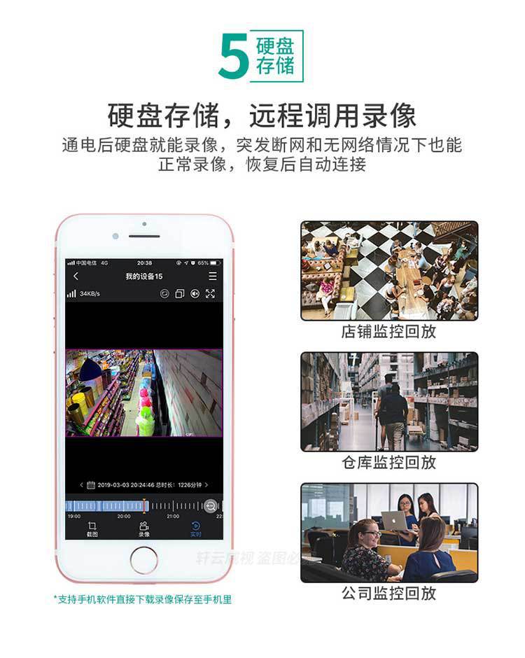 Xiongmai kabelloses Set, privates WIFI-Netzwerk, hochauflösende 3-MP-Kamera, als einzelnes Produkt lieferbar und auf Speicherkarte installierbar für superbe Bildqualität