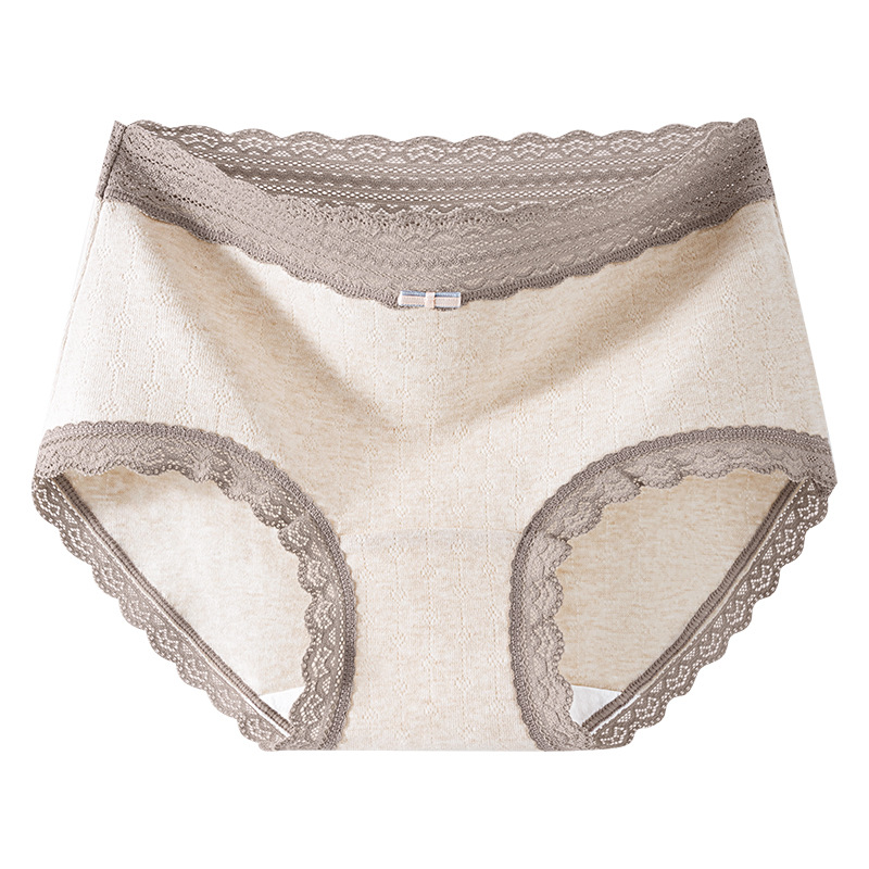 Un tipo de ropa interior de algodón de color de contraste de encaje de algodón para bebés entrepierna de algodón 10A entrepierna antibacteriana transpirable calzoncillos de mujer