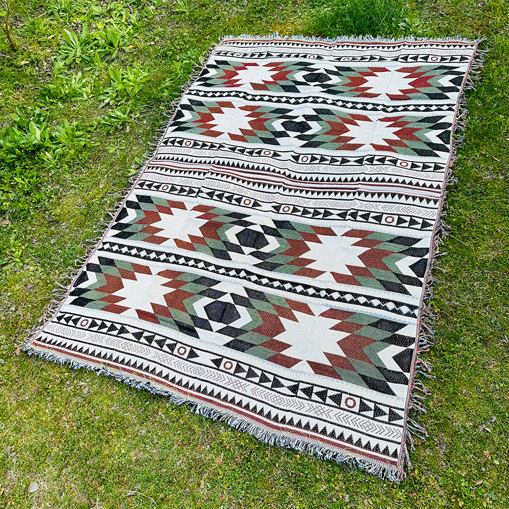 Woven picnic Sucre outdoor camping sofa multifunctional Bohemian blanket, thread blanket_voghion.com