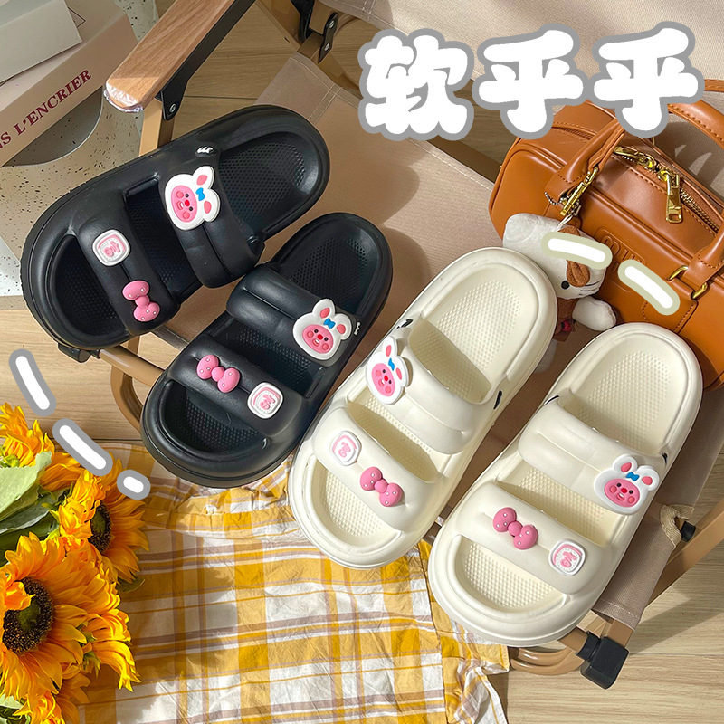 Pisar las zapatillas de mierda para mujer linda Loopy verano interior EVA al aire libre sandalias y zapatillas para mujer de playa