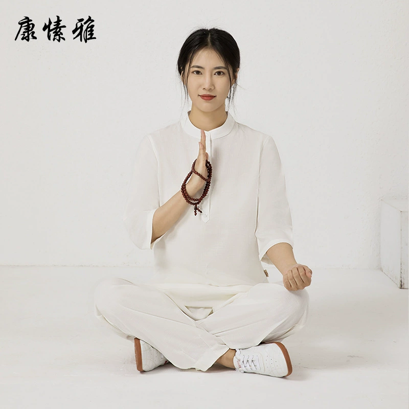 Kang Suya Новый продукт Костюм Феи Ци дзен в китайском стиле Хлопковый и льняной костюм для чая дзен Костюм дзюши Женский костюм Осенне-зимний костюм для медитации