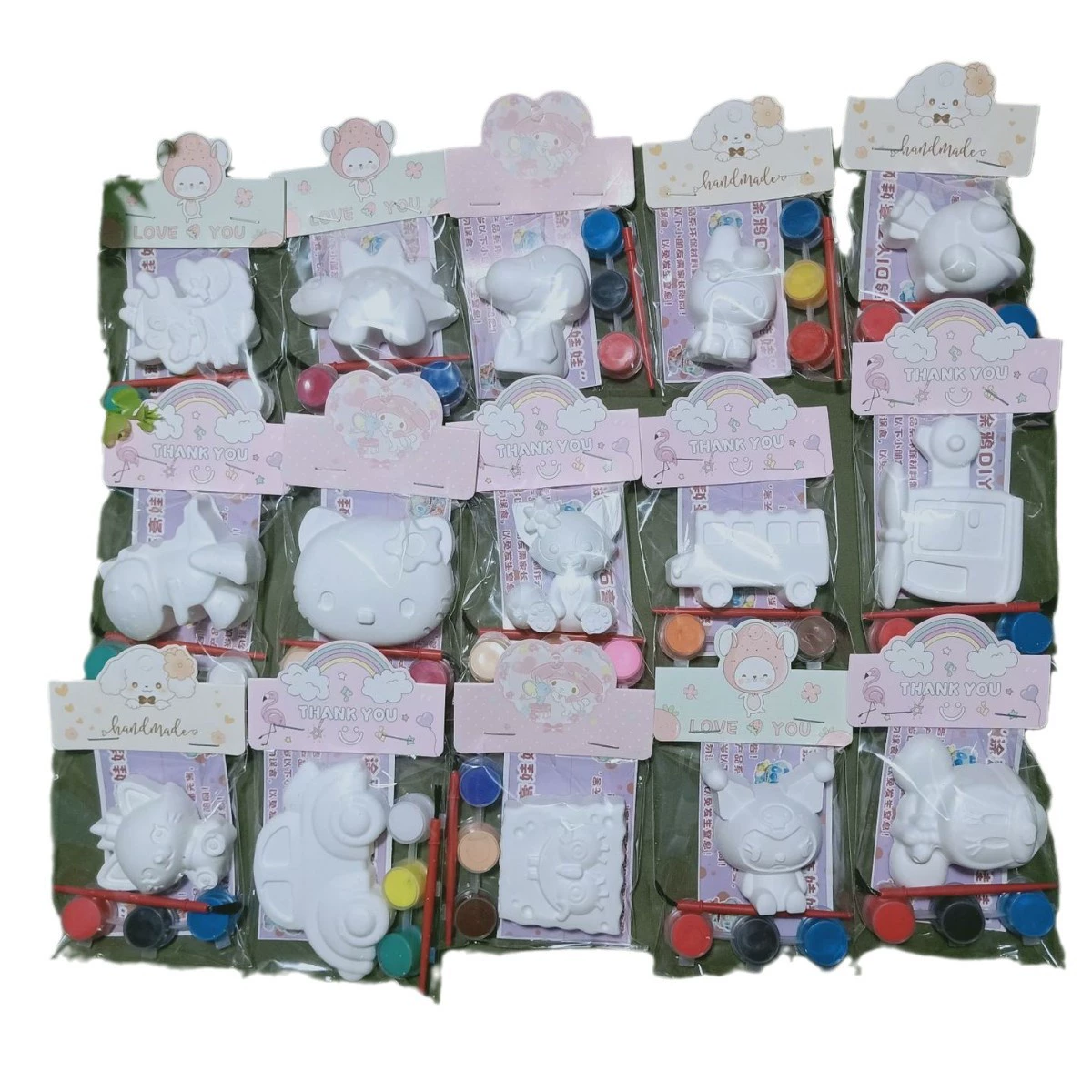 Painted doll, cute pack for students, DIY, graffiti, Birthday gift