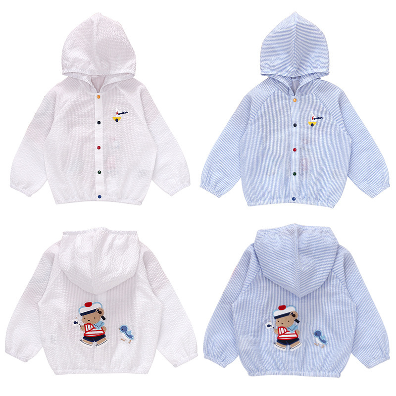 F Brand Children's Clothing Zip-Up Jacket, New Spring Cartoon Navy Bear Sailboat Embroidery Coat, Baby Cardigan Wholesale