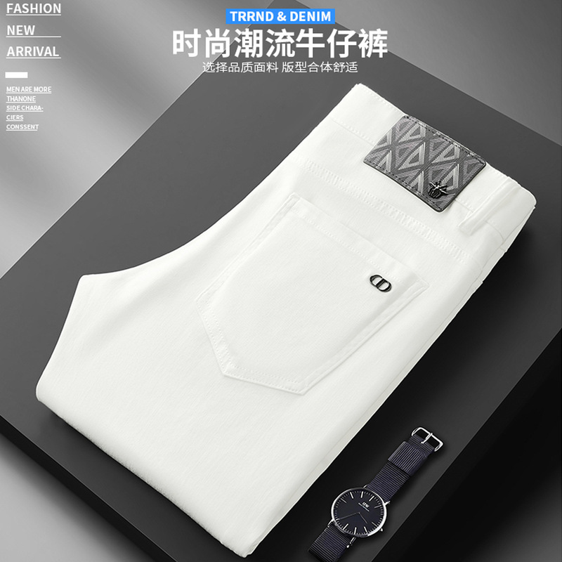 2025 Autumn/Winter New Men's Jeans European Style Light Luxury Black Anti-Fade Stretch Slim Straight Pants 2025 Autumn/Winter New Men's Jeans European Style Light Luxury Black Anti-Fade Stretch Slim Straight Pants