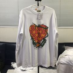 GALLERY DEPT 23FW愛のパズル長袖tシャツ男性秋のゆるいアメリカの街の底の上着