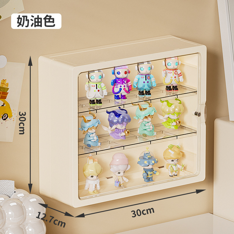 盲盒收纳展示架壁挂式泡泡玛特展示盒陈列挂墙上置物架透明手办柜|undefined