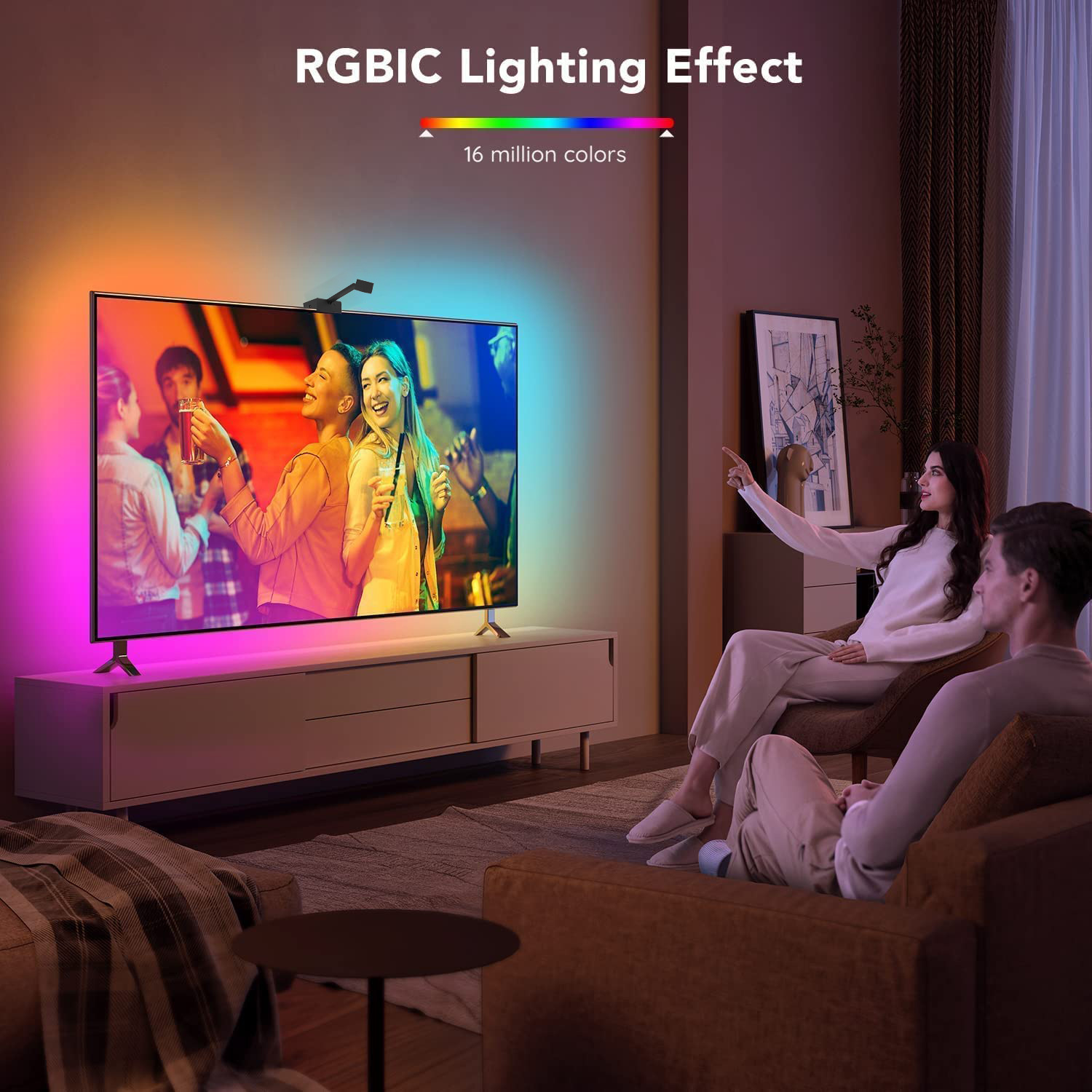Tira de luz RGB inteligente con control Alexa, lámpara de ambiente gaming multicolor, fábrica directa, modelo popular transfronterizo