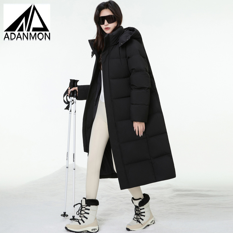 Aidanmont Thick down Jacket for Women, Long Style, Cold-Proof, 90% White Duck Down, Loose Fit, Over-The-Knee, Thickened down Coat for Winter Aidanmont Thick down Jacket for Women, Long Style, Cold-Proof, 90% White Duck Down, Loose Fit, Over-The-Knee, Thickened down Coat for Winter
