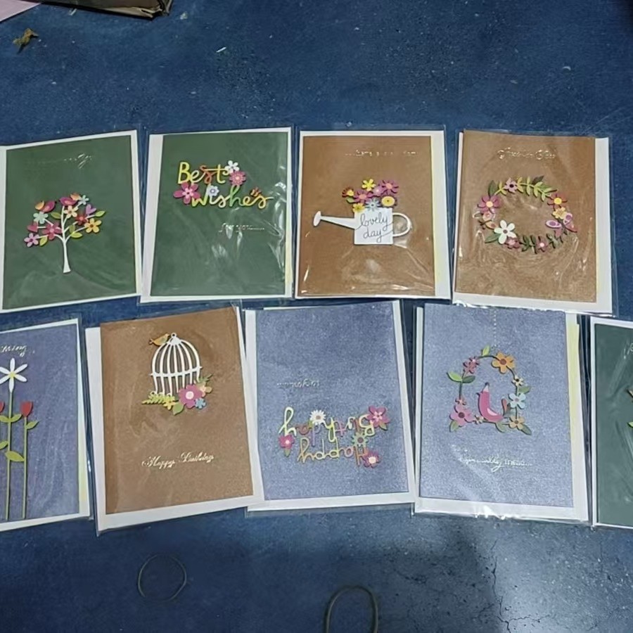 Tarjetas de felicitación tridimensionales de alto valor retrógrado 3D plegables con sobre para amigos y parejas regalos de vacaciones