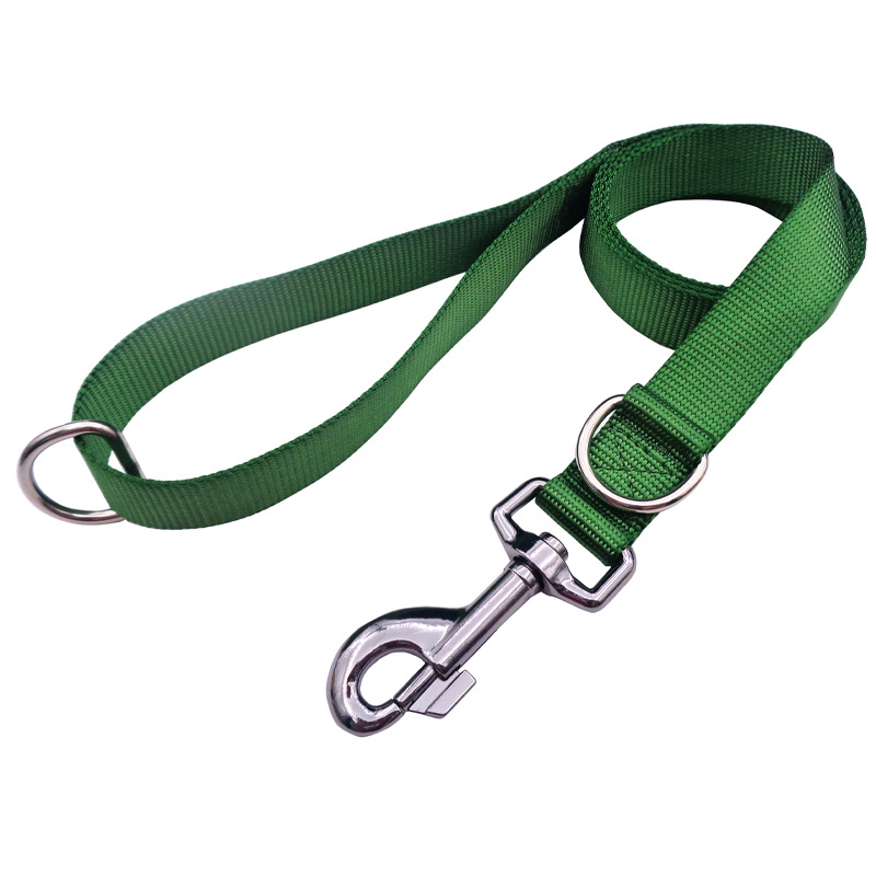 Entrenamiento de perros con cuerda de tracción para mascotas de nylon simple doble D hebilla cuerda de paseo ajustable etiqueta personalizada cadena de perro