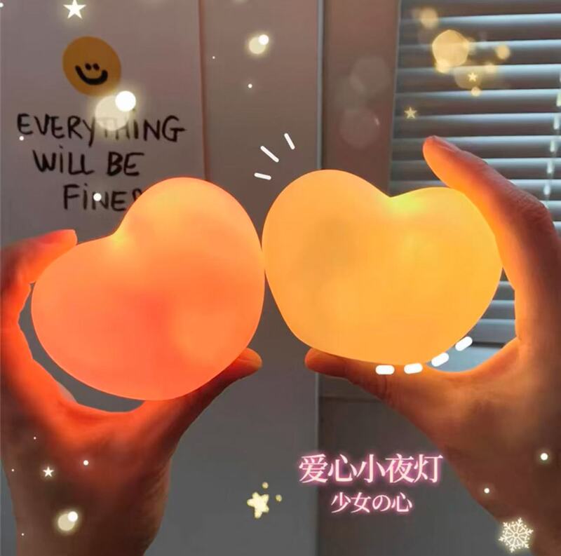 520 Chinese Valentine's Day Heart-Shaped Night Light Room Atmosphere Light Valentine's Day Heart-Shaped Bedside Lamp Prop Small Light Led Light