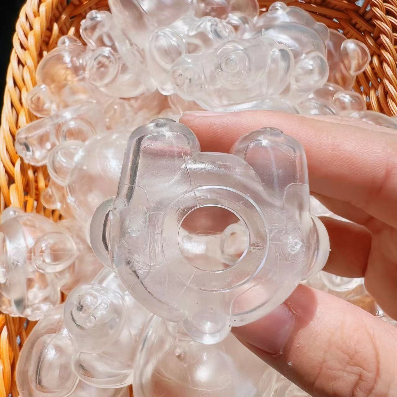 Pequeño libro rojo con el mismo tipo de piel vacía DIY Bear TRP piel esférica hecha en casa pellizco transparente juguete de descompresión de maltosa rebote lento