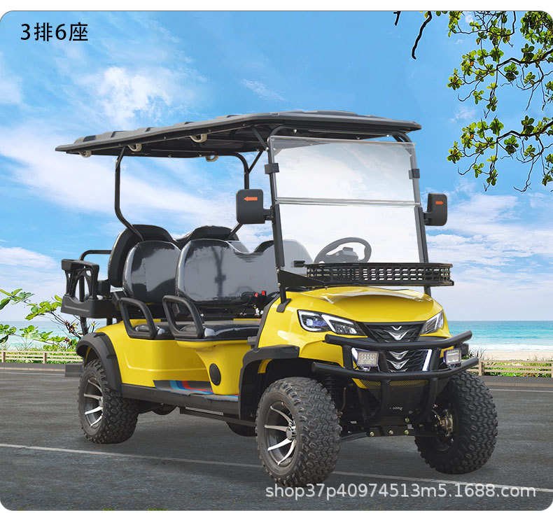 Electric golf cart course walking 2-4-6-8 scenic spots sightseeing bus hotel resort reception