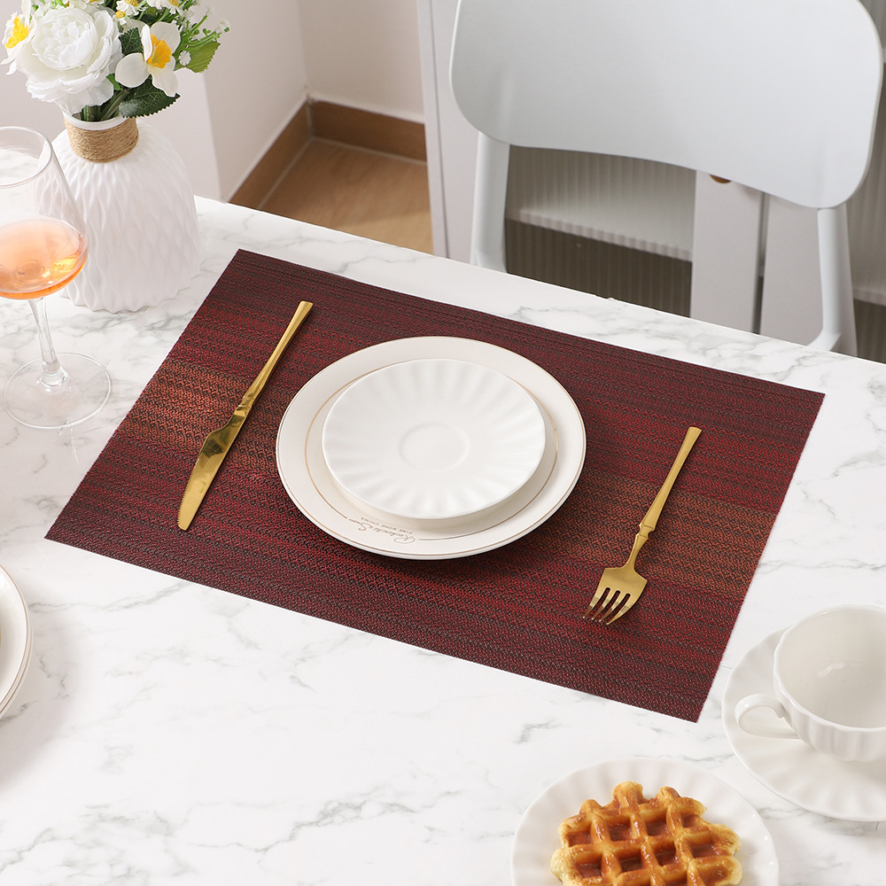 Almohadilla de aislamiento térmico de mesa de comedor a rayas de venta caliente clásica Almohadilla decorativa de aislamiento térmico de escritorio de estilo ins americano de alta gama