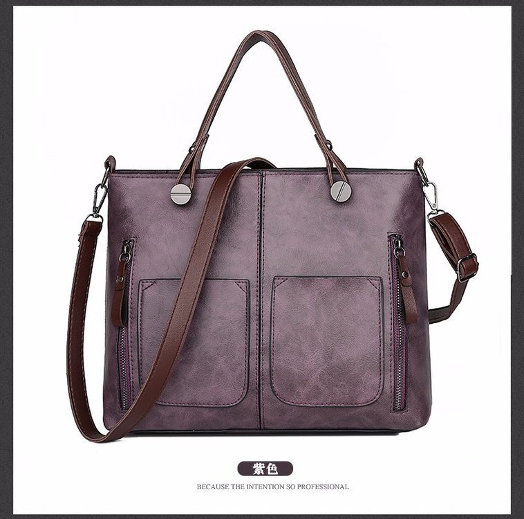New retro European and American trend women's handbags, single-shoulder bags, crossbody bags, oil-leather cross-border one-piece shipping worldwide undefined