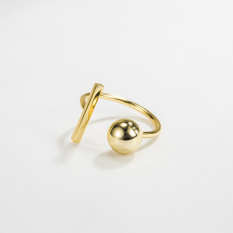 18K Gold Plated, Silver Plated Plating Material 18K Gold Plated Silver Plated 925 Sterling Silver Geometric Wide Band Rings Open Ring Rings
