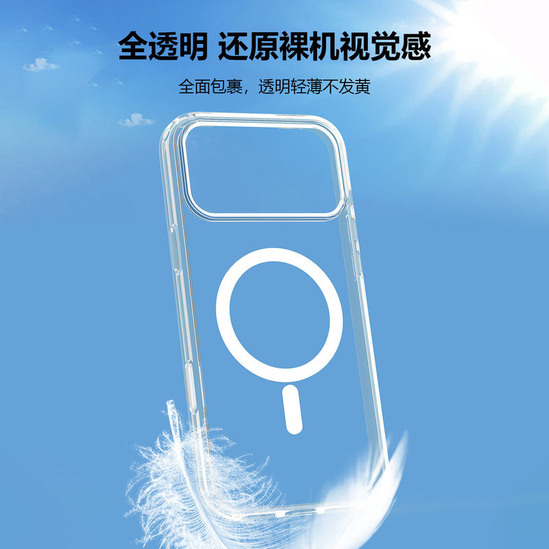 适用苹果17ProMax磁吸ai触摸按键iphone17手机壳透明全包保护套|undefined