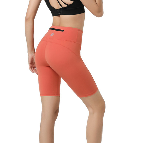  new summer high-waisted butt-lifting yoga pants double-sided brushed elastic running sports tight-fitting five-point pants for women