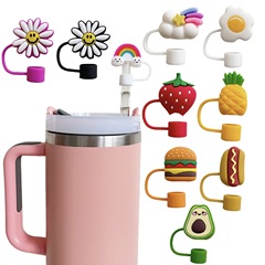 Cross-border new product silicone straw cover straw dust cover dropshipping from TEMU for Stanley straw
