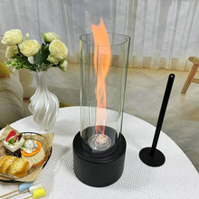 酒精壁炉取暖器便携户外旋转火焰乙醇灯家用龙卷风真火炉火焰装饰