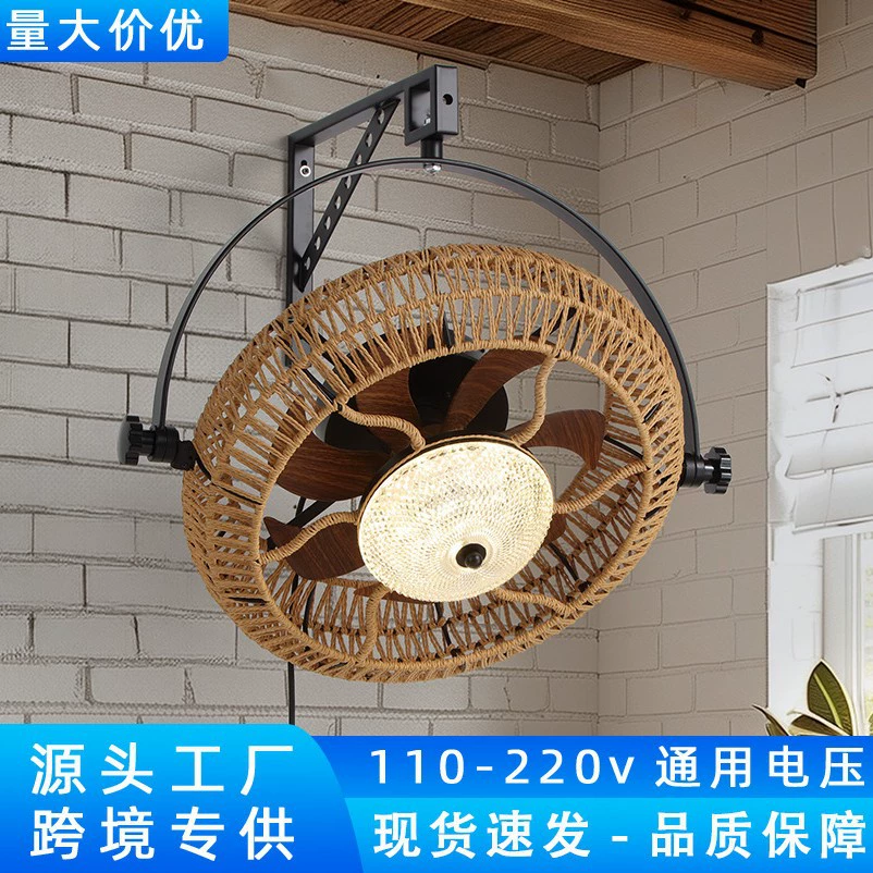 Потолочный вентилятор-светильник в американском ретро-стиле, 110 В, для ресторанов, гостиных, спален, настенный, для дома и коммерческого использования