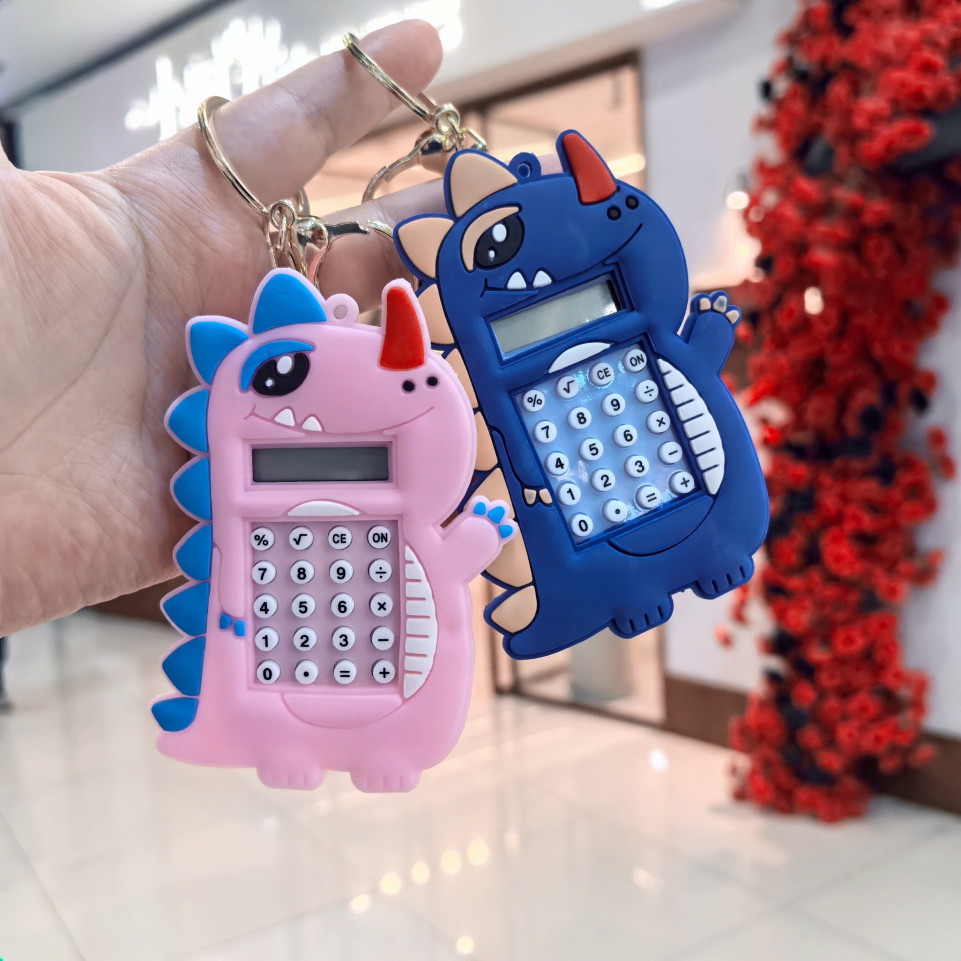 Dinosaurios lindos mini calculadora llavero colgante creativo laberinto juguetes de puzzle estudiantes regalos para niños