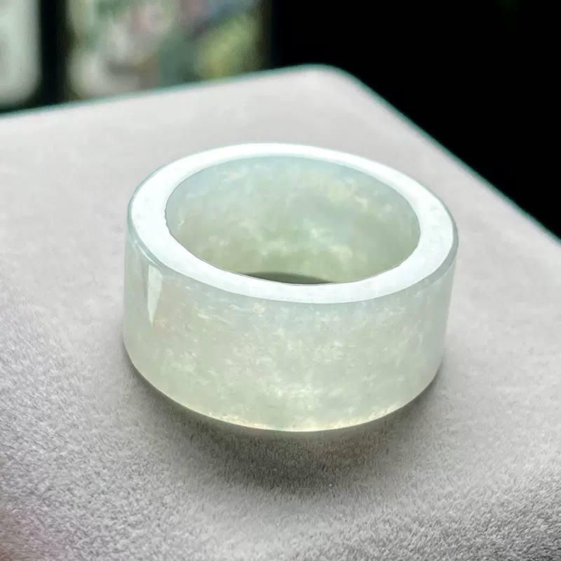 缅料冰底平口直边扳指手饰天然A货翡翠戒指正品玉器四会珠宝批发