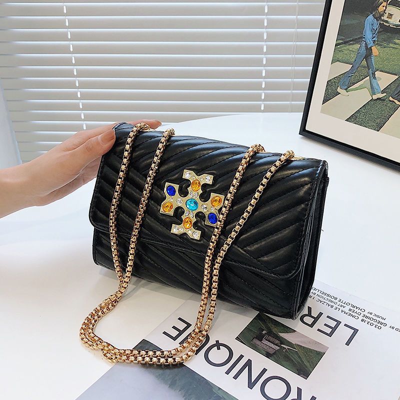 Neue 2023 Damen High Beauty Chain Checker Bag mit Diamanteinbettung Mini Sheep Pattern One Shoulder_voghion.com