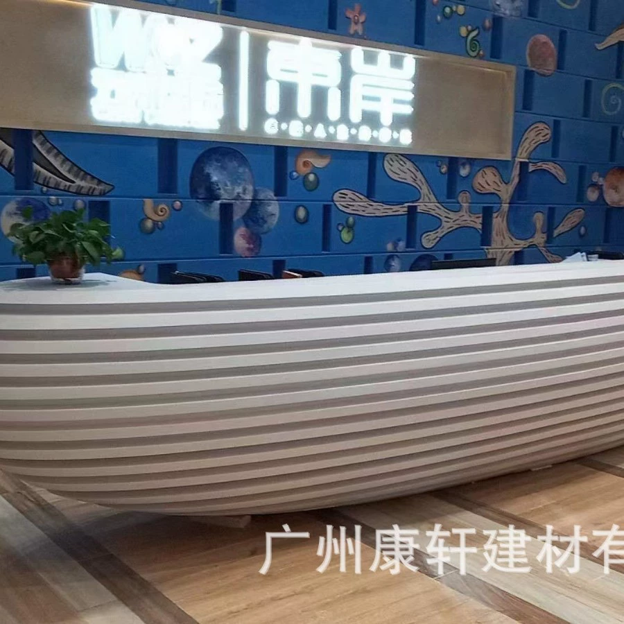 思丽德 Factory processed artificial stone service desk, acrylic information desk, seamless splicing artificial stone reception desk