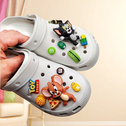 Hole shoe accessories DIY resin decorations cartoon 3D little girl shoes upper decorations straight hair