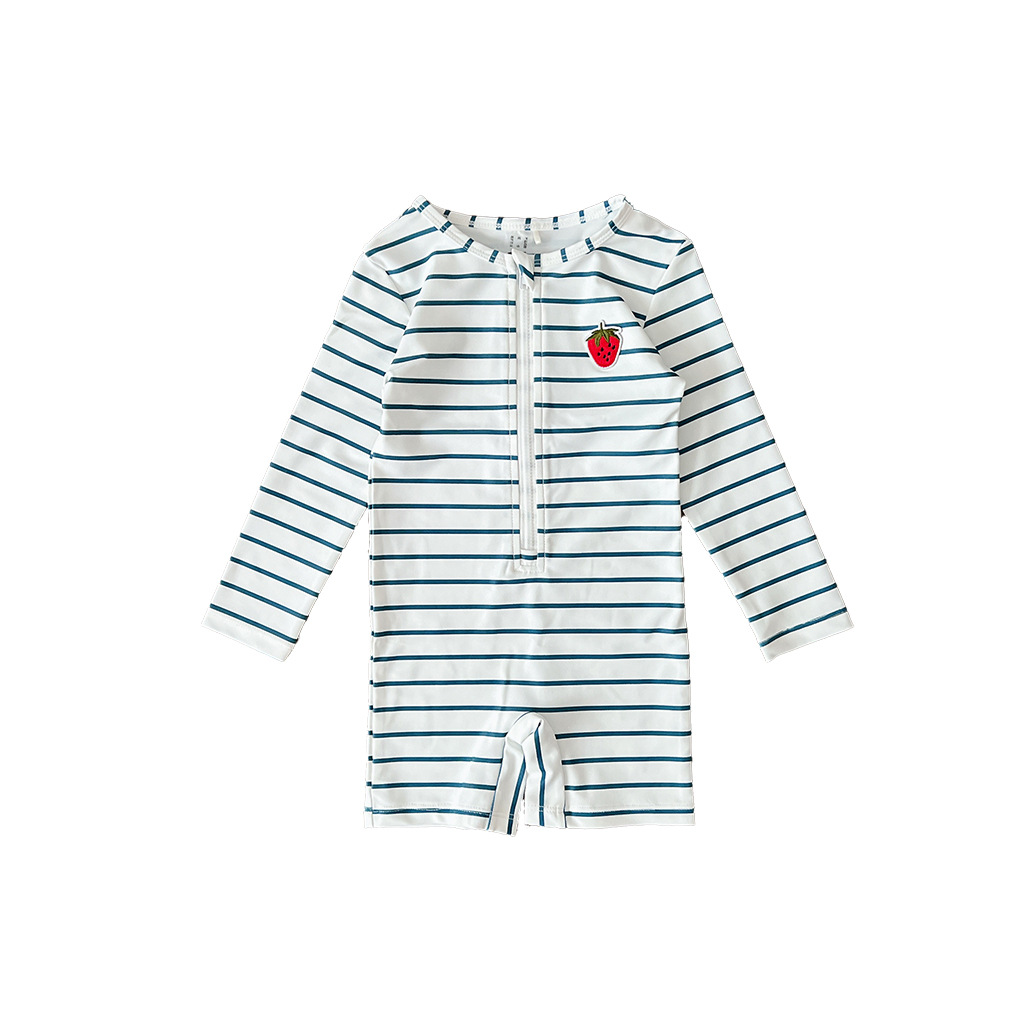 Kuring Zip Swimsuit Blue Stripe