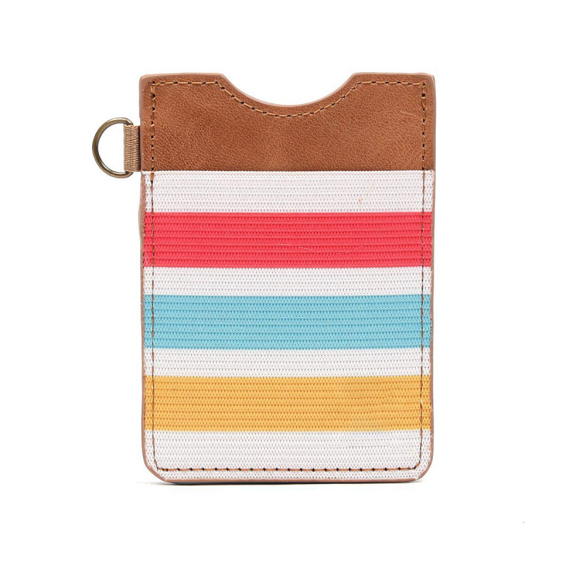 超薄简约男女士RFID弹性松紧带皮革卡包钱包 前口袋小号信用