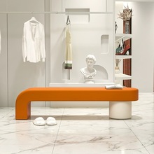 轻奢感软包换鞋凳家用客厅玄关门口穿鞋凳休息区长条形沙发r*