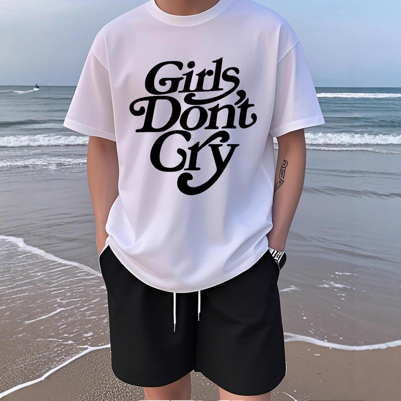 2025 Summer Cross-Border Mesh Jogging Men's Suit Fashion Sportswear Short-Sleeved T-Shirt + Sports Shorts Casual Wear