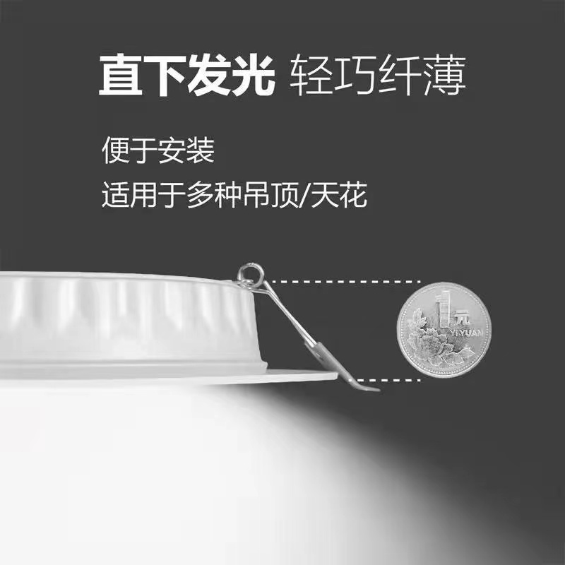 Lámpara Downlight LED Redonda Empotrable 7W de Hierro para Techo