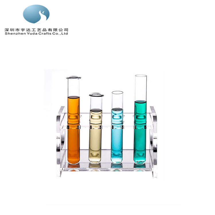 亚克力比色管试架22x4x8cm透明离心管架 单排4孔20孔实验室试管架