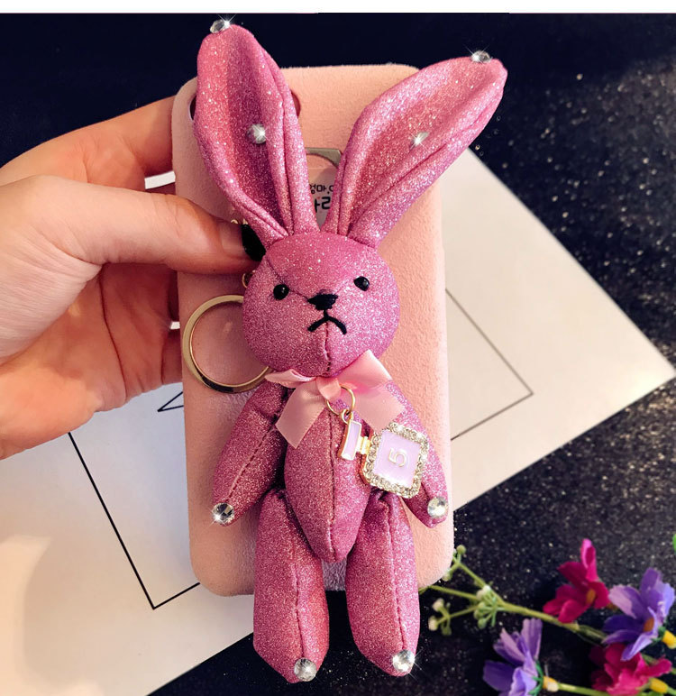 cute keychain gifts bag hang accessories mobile rabbit cloth详情8