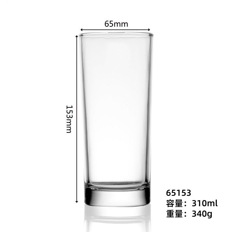 Taza de agua de vidrio al por mayor taza de cuerpo recto taza de té transparente taza de leche de desayuno taza de cerveza taza de cerveza puede imprimir logotipo