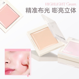 Novo Cream Highlighter Single Color Three-Dimensional Brightening Non-Cakey Long-Lasting Powder-Free Highlighter Cream for Face