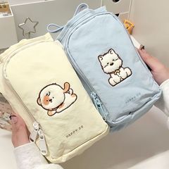 ハッピーパピー巾着ペンバッグクリエイティブ高価値大容量文具収納袋多機能クロスボディバッグポータブル