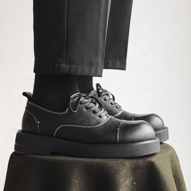 Triple joint leather business dress, breathable men's suit, derby height increase, wedding groom shoes, 88830_voghion.com