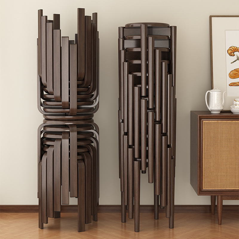 Wooden stool, stackable, Chinese living room home use square stool, sturdy, popular solid wood dining stool chair for adults