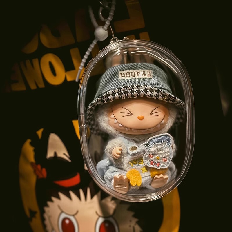 Labubuエナメル保護カバー綿人形ストラップパーティー痛みバッグ透明散歩人形15cm20防塵布|undefined