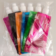 现货环保PE折叠水袋可加印logo户外运动爬山便携式折叠水壶野餐