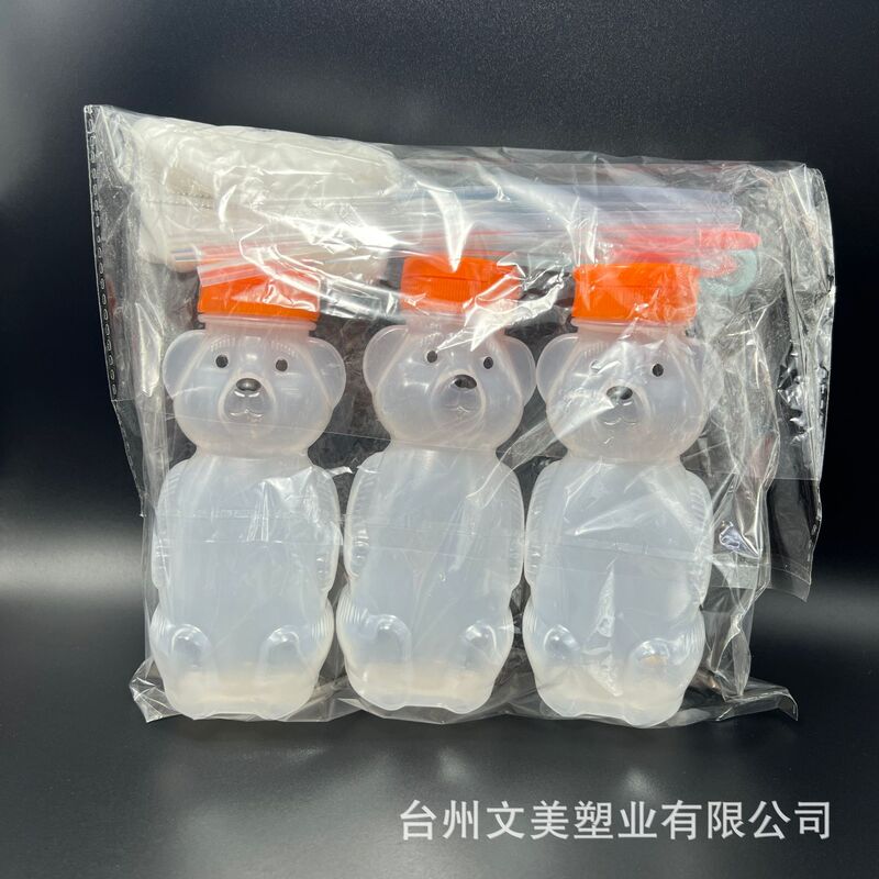 透明スポットpe230ml熊飲料カップ12点セットシリコンストロー付きストローブラシブラシ卸売り|undefined