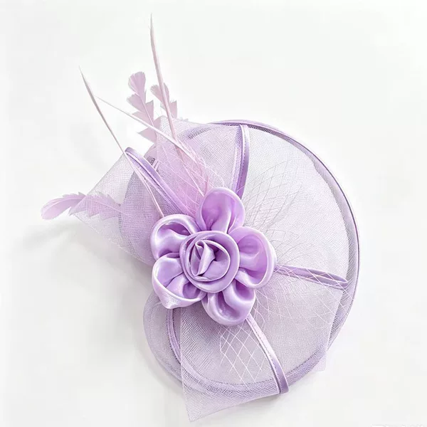 Factory custom-made British-style mesh feather fascinator bridal headpiece for weddings, tea parties, horse racing events, and parties, wholesale